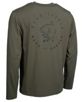 Nash Tričko Make It Happen Carp Logo Long Sleeve T-Shirt Green (2)
