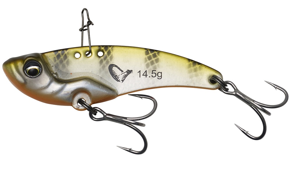 Savage gear wobler vib blade olive stripes-4,5 cm-8,5 g