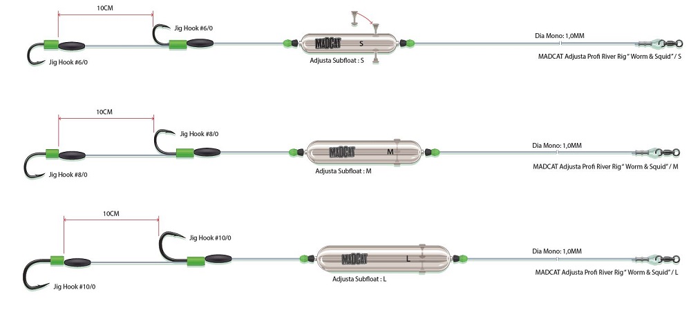 E-shop Madcat náväzec adjust profi river rigs worm and squid-veľkosť l 60 g