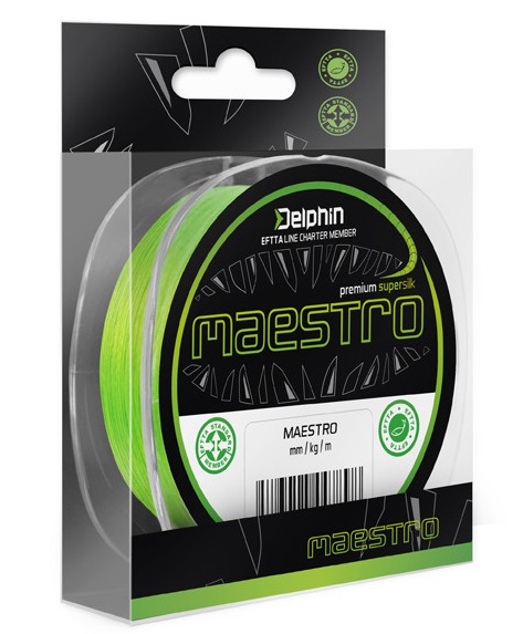 Delphin splietaná šnúra maestro fluo zelená 150 m - 0,13 mm 8 kg