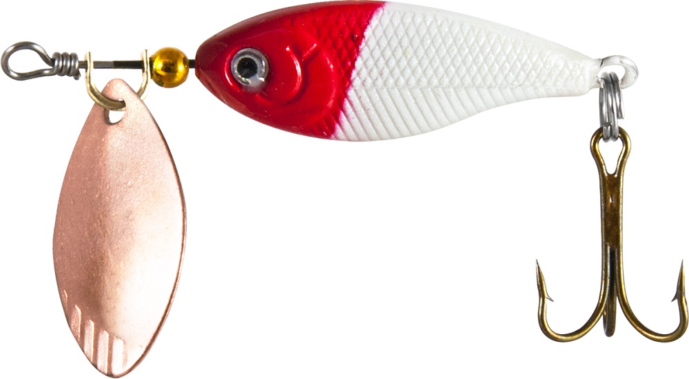 Wizard chub spinner bielo-červený 4 cm 8 g