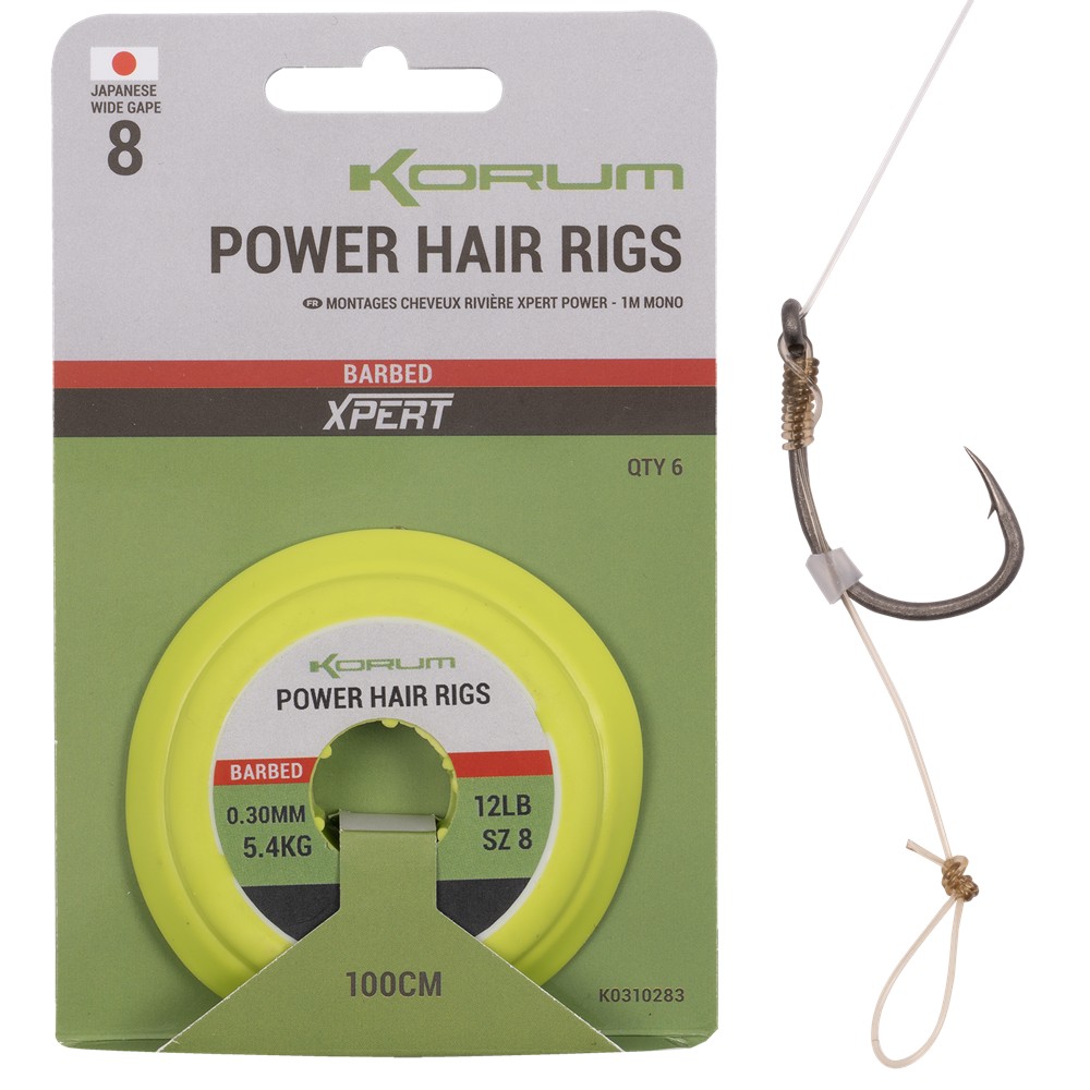 E-shop Korum náväzec power hair rigs 1 m 6 ks - 0,30 mm veľkosť háčika 10