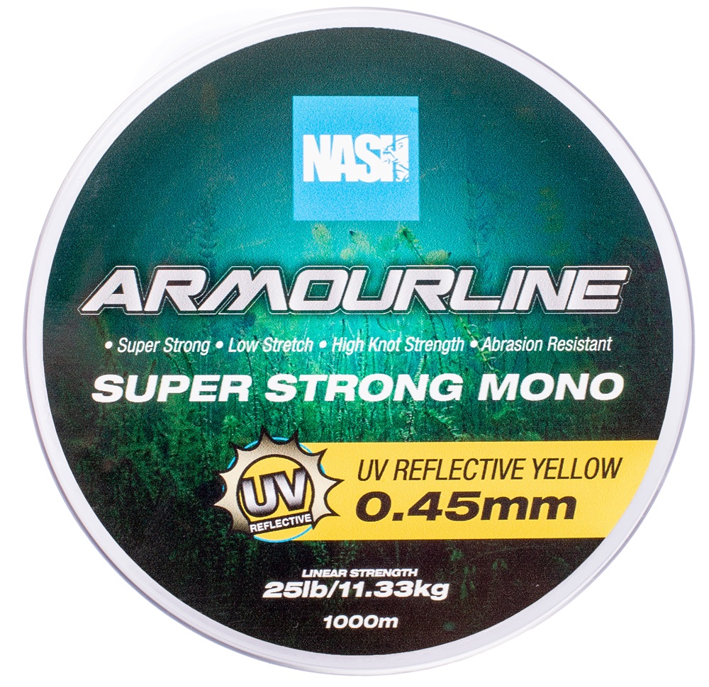 Nash vlasec armourline super strong mono uv yellow 1000 m - 0,45 mm 11,33 kg