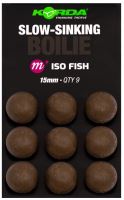 Korda Umelé Boilie Slow Sinking Boilie ISO Fish - 15 mm 9 ks