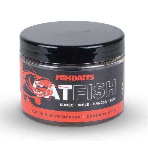 Mikbaits Boilie V Dipe Catfish Pečeň Halibut 500 ml