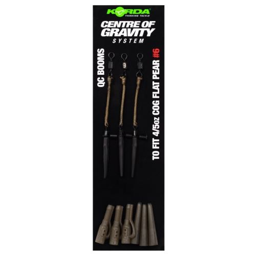 Korda Montáž Centre Of Gravity Boom QC Flat Pear 3 ks
