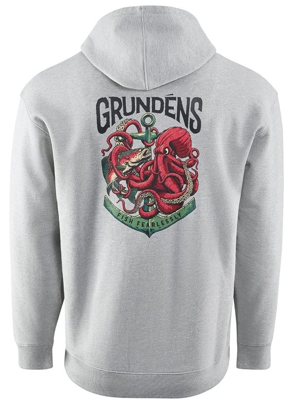 E-shop Grundéns mikina displacement dwr hoodie octo-trout athletic heather - xl