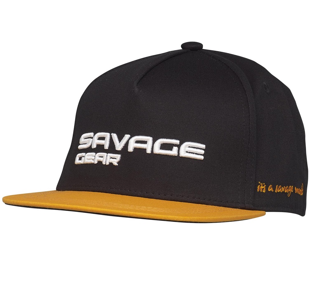 Savage gear šiltovka flat peak 3d logo cap one size black ink