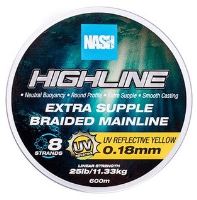 Nash Splietaná šnúra Highline Extra Supple Braid UV Yellow 600 m - 0,18 mm 11,33 kg