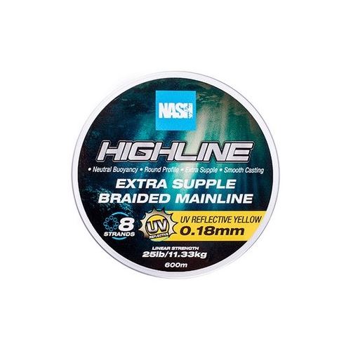 Nash Splietaná Šnúra Highline Extra Supple Braid UV Yellow 600 m