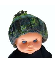 R-spekt Detská Čiapka Maxi PomPom Beanie Šedozelená (3)