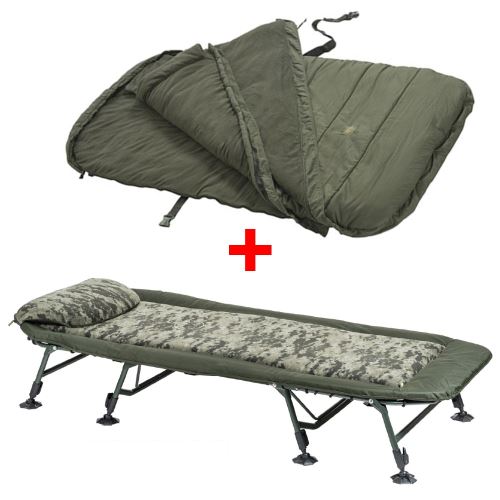 Mivardi Lehátko CamoCODE Air8 + Spací Vak New Dynasty Xtreme