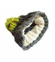R-spekt Čiapka Maxi PomPom Beanie Šedý Citron (6)