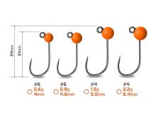 Delphin Jigová Hlavička T-AREA BL Wolframový Jig Fluo Oranžový 5 ks (2)
