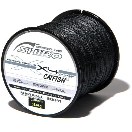 Mistrall Splietaná Šnúra Shiro X4 Catfish Black 300 m