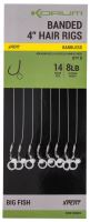 Korum Náväzec Banded Hair Rigs Barbless 8 ks Dĺžka 4&quot;