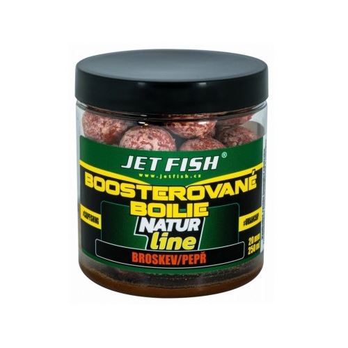 Jet Fish Boostrované Boilie Natur Line Broskyňa Korenie 250 ml 20 mm
