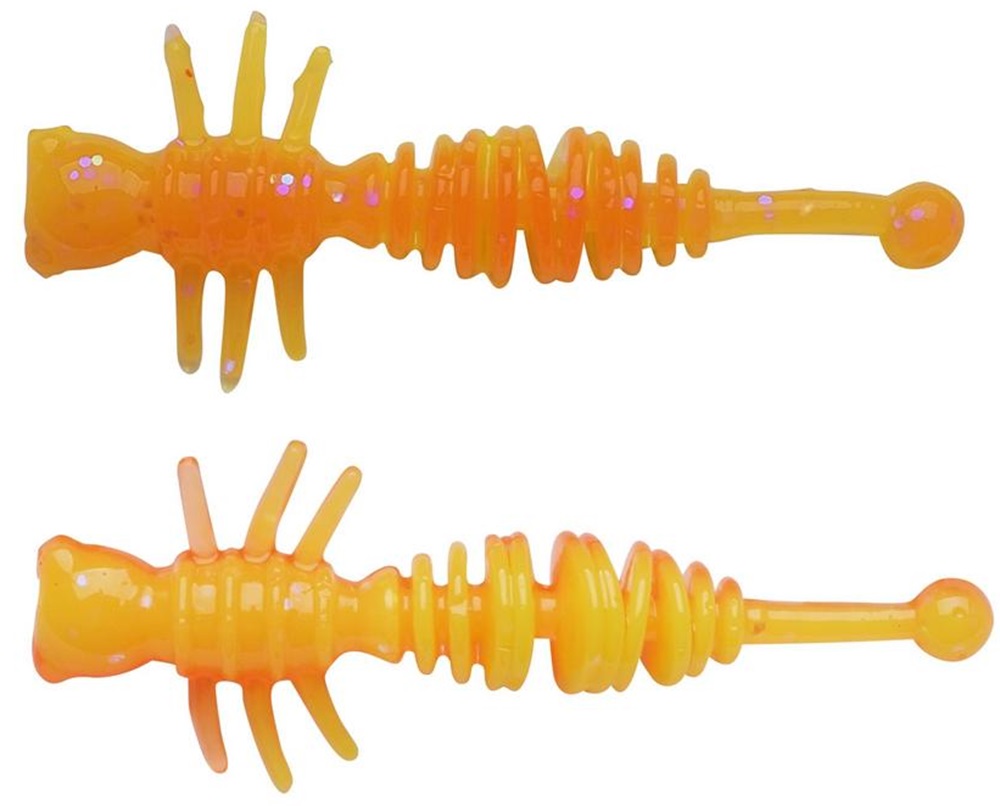 Berkley gumová nástraha powerbait power larvae fluo orange sunshine yellow - 4 cm 12 ks