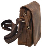 Mercucio Pánské Kožené Crossbody Tmavěhnědé Kapr (2)