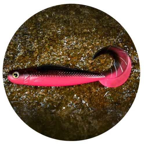 RedBass Gumová Nástraha Twister Kixter Black/Signal Pink UV COLOR - L 100 mm