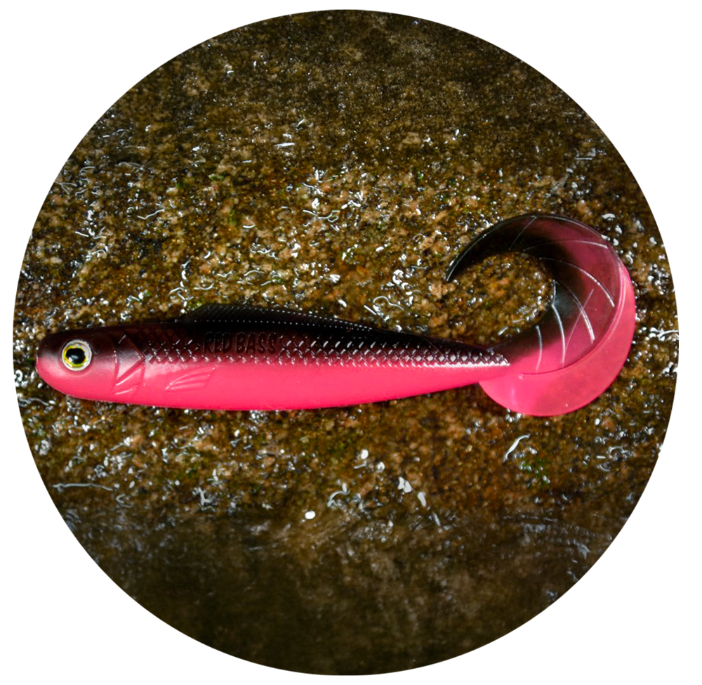 E-shop Redbass gumová nástraha twister kixter black/signal pink uv color - l 100 mm