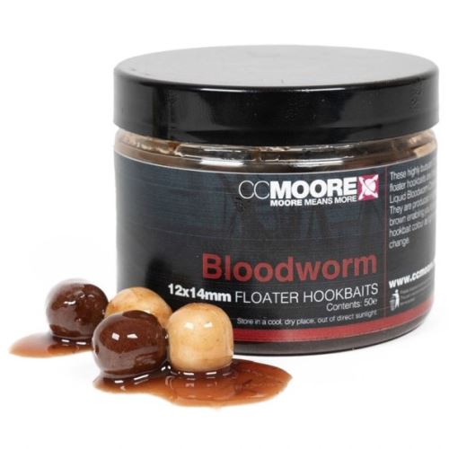 CC Moore Pop Up Pelety v Dipe Bloodworm Floater Hookbaits 12x14 mm 50 ks