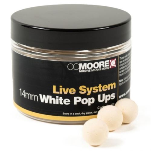 CC Moore Plávajúce Boilie Live System Biele Pop Up Extra Plávajúce
