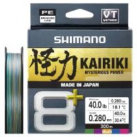 Shimano Splietaná Šnúra Line Kairiki 8+ Multi Color 300 m - 0,315 mm 39,9 kg