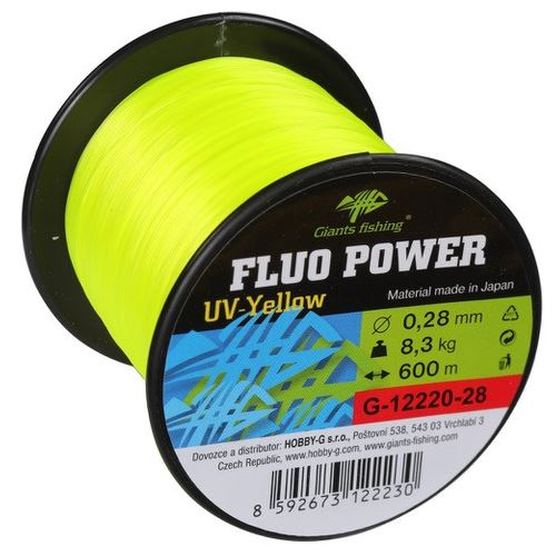Giants Fishing Vlasec Fluo Power UV-Yellow 600 m