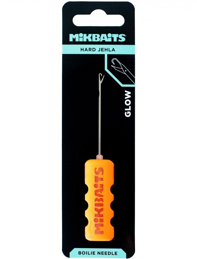 Mikbaits boilie ihla hard glow oranžová so zobáčikom svietiaca