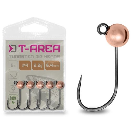 Delphin Jigová Hlavička T-AREA BL Wolframový Jig Medený 5 ks