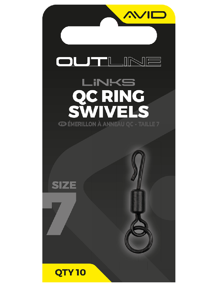 Avid carp obratlík s krúžkom outline qc ring swivel - veľkosti 7