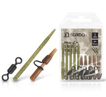Delphin Set Závesky a Prevleky na Obratlíky CAMO Heavy C + Swivel #4 + Tube 5 ks