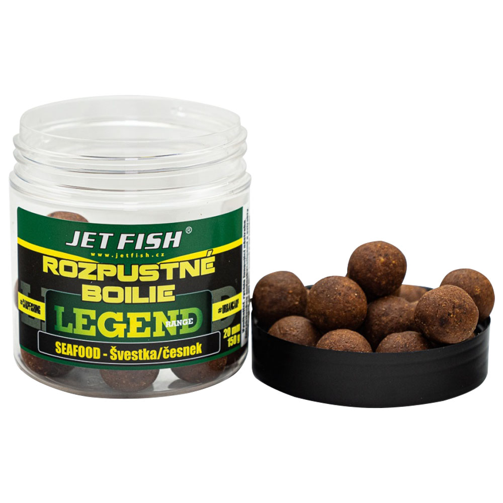 E-shop Jet fish rozpustné boilie legend range seafood slivka cesnak 250 ml - 24 mm