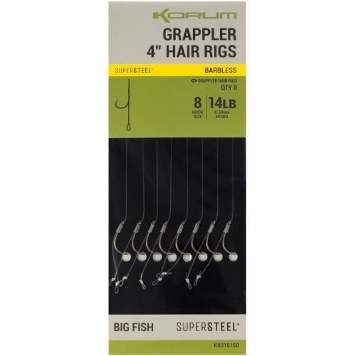 Korum Náväzec Grappler 4” Hair Rigs Barbless 10 cm