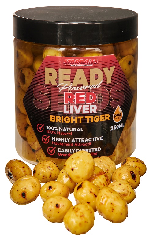 Starbaits tigrí orech ready seeds bright tiger 250 ml - red liver