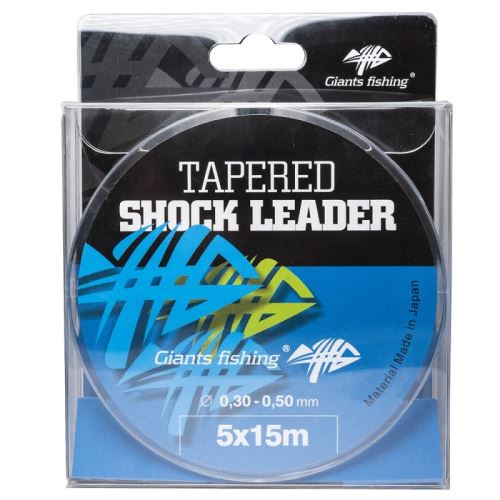 Giants Fishing Ujímaný Šokový Vlasec Tapered Shock Leader 5x15 m