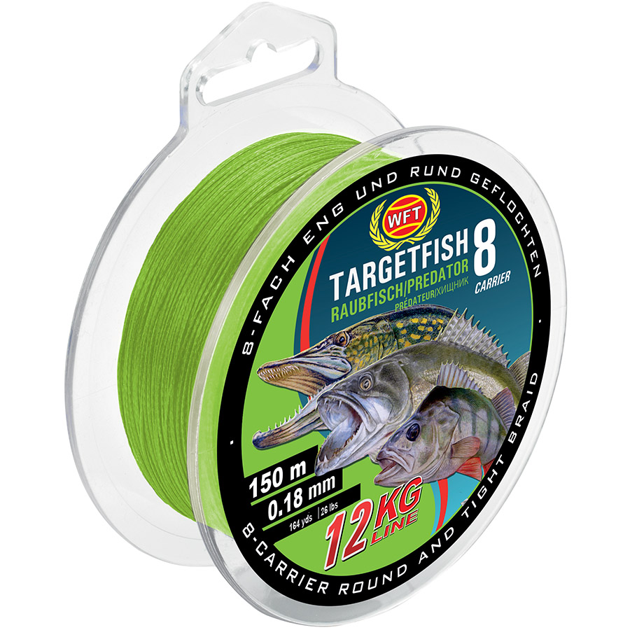 Wft splietaná šnúra targetfish 8 chartreuse 150 m zelená - 0,20 mm - 18 kg