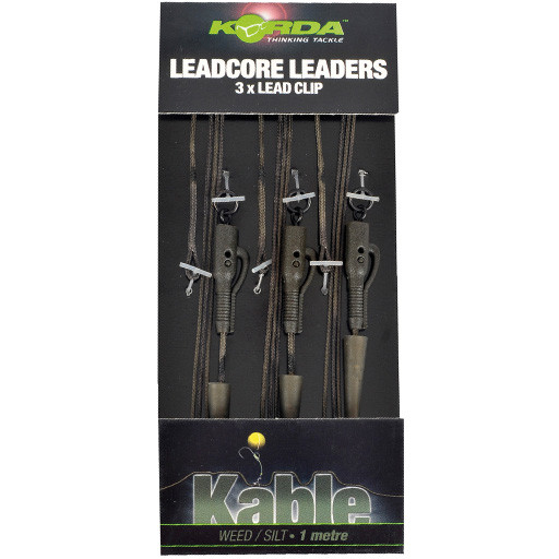 Korda olovená montáž hybrid lead clip leadcore leader 3ks-weed/silt