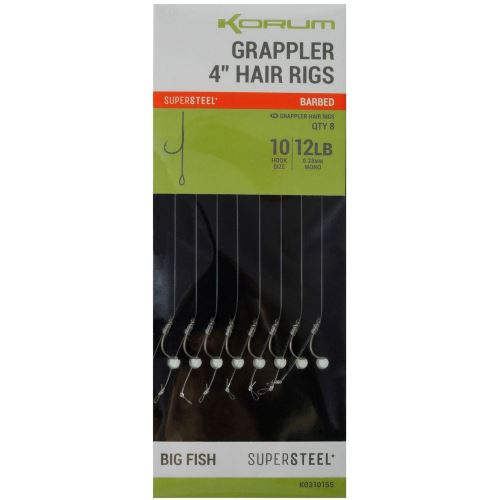 Korum Náväzec Grappler 4” Hair Rigs Barbed 10 cm