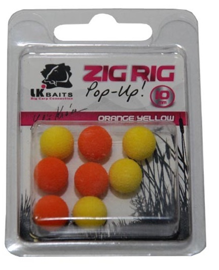 Lk baits bolies zig rig pop-up 10 mm orange yellow-orange/yellow