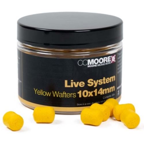 CC Moore Vyvážené Boilie Dumbell Wafters Live System Yellow 10x14 mm 65 ks