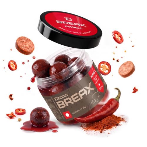 Delphin Boilies V Dipe BreaX HotHELL Robin Red Chilli Fr.Klobása 200 ml