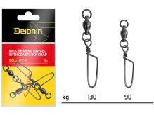 Delphin Karabínka S Obratlíkom Ball Bearing Swivel With Coastlock Snap 3 ks