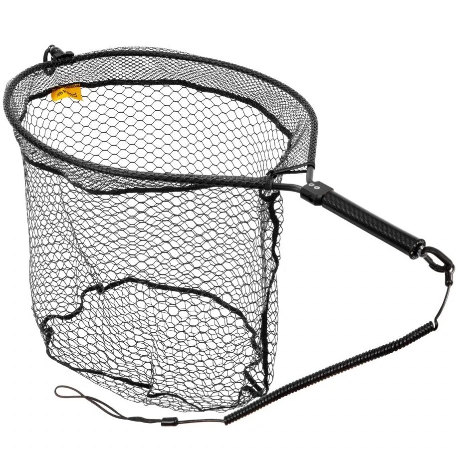 E-shop Fencl muškársky podberák king xl karbón s pogumovanou hlbokou sieť magnetický držiak a poistné lanko 55x47 cm