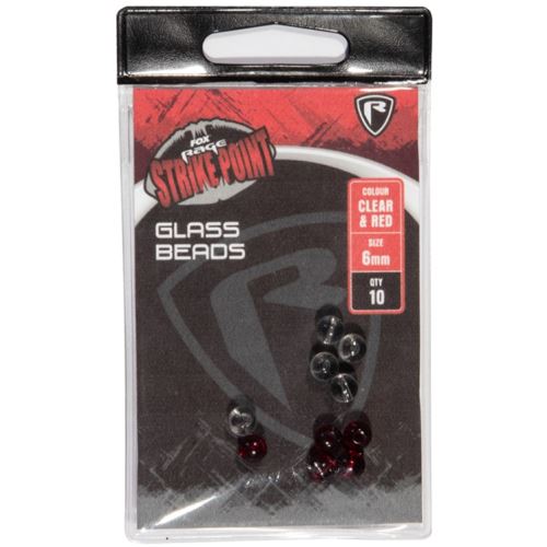 Fox Rage Sklenené Korálky Strike Point Clear And Red Glass Beads 6 mm 10 ks