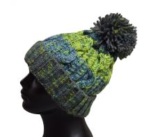 R-SPEKT Čiapka Maxi Pompom Beanie Šedozelený (4)