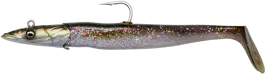E-shop Savage gear gumová nástraha sandeel v2 sinking green silver 2+1 - 14 cm 33 g