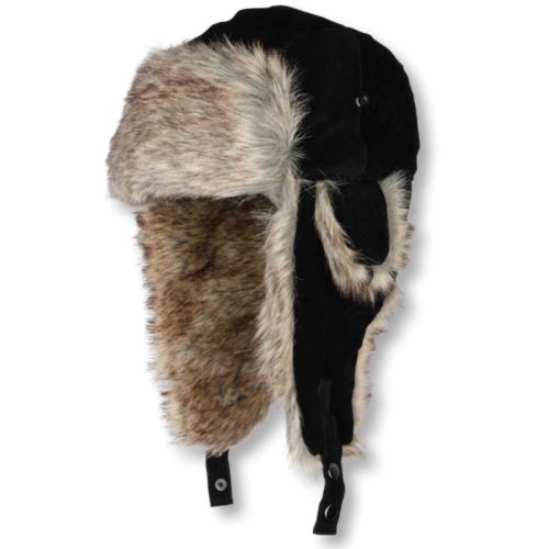 Eiger Ušianka Suede Fur Hat Black