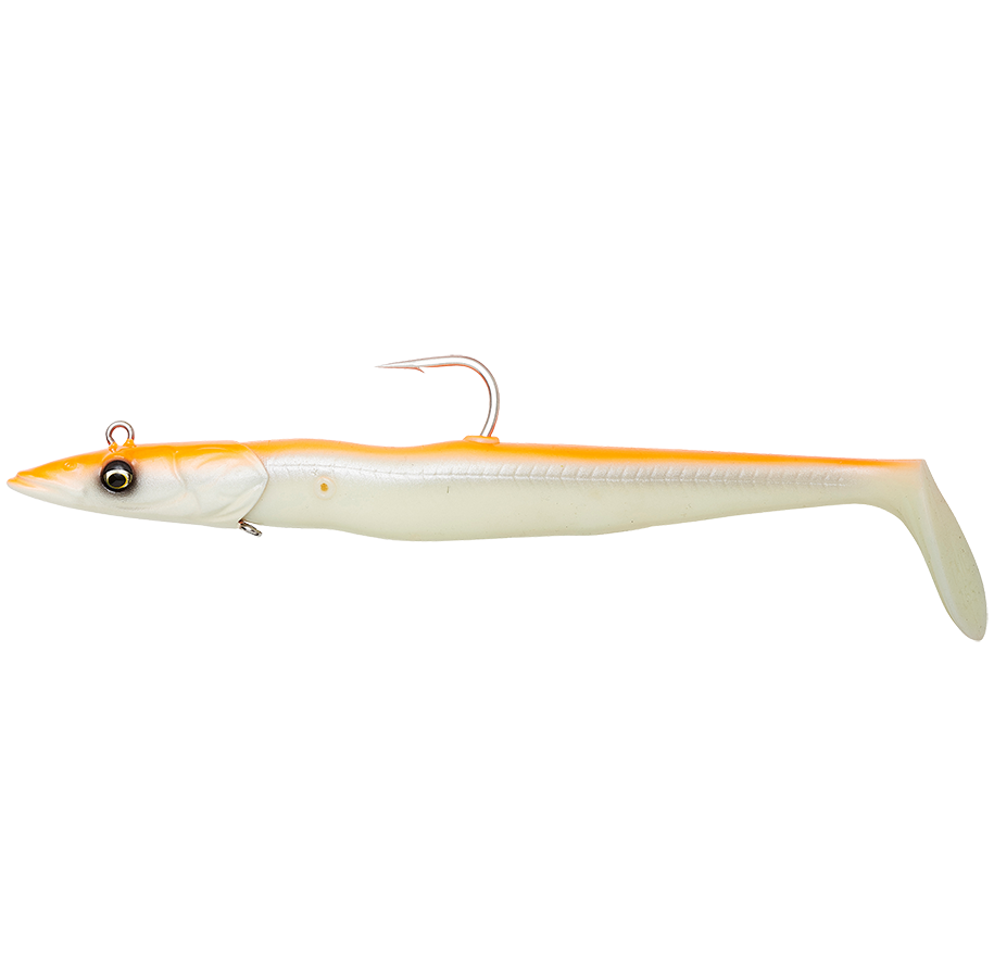 Savage gear gumová nástraha sandeel v2 orange glow 2+1 - 21,5 cm 140 g